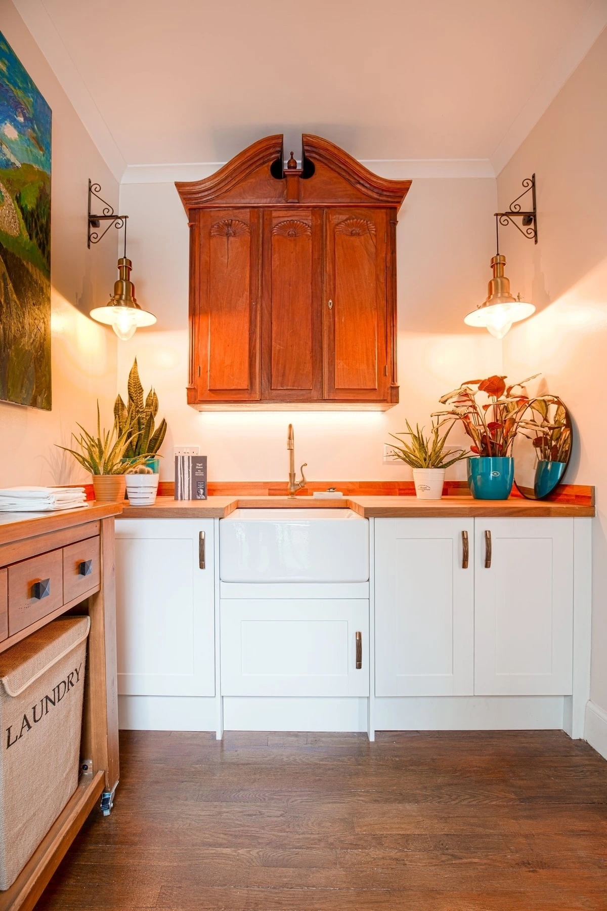 Contemporary utility room created as part of a house extension in Giffnock