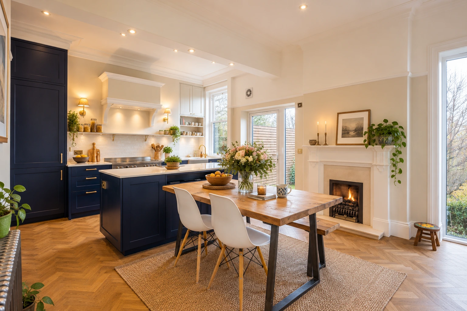 Refurbished kitchen in a Victorian semi-detached home on Southbrae Drive, Jordanhill